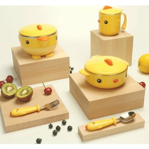 Baby Stainless Steel Thermal Bowl Infant Feeding Tableware Strong Suction Bowls Kids Training Safety Dishes Dinnerware