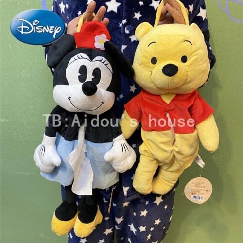 Disney Daily Toy Story Pumping Paper Cover Mickey Bass Ham Pig Three Eyes Car Plush Doll Can Hang Tissue Cover