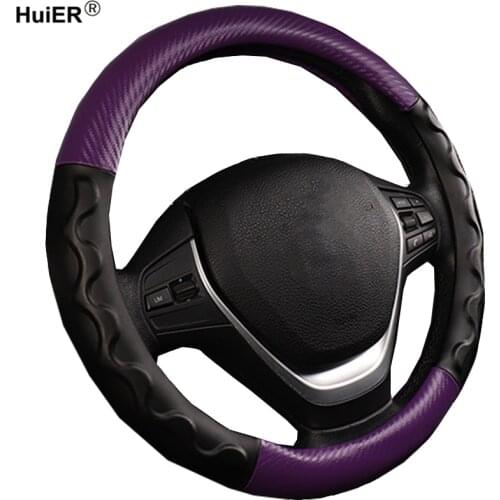 HuiER Car Steering Wheel Cover Fashion 5 Colors For 37-38CM/14.5-15" Wear-resistant Car Styling Auto Interior Accessories Parts