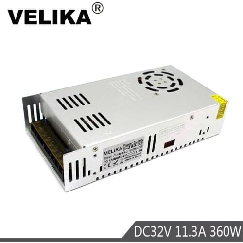 DC Power Supply 11.3A 360W Swich Powers Driver Transformers 220V 110V AC to DC 32V Power Adapter for CNC CCTV Stepper Motors DIY