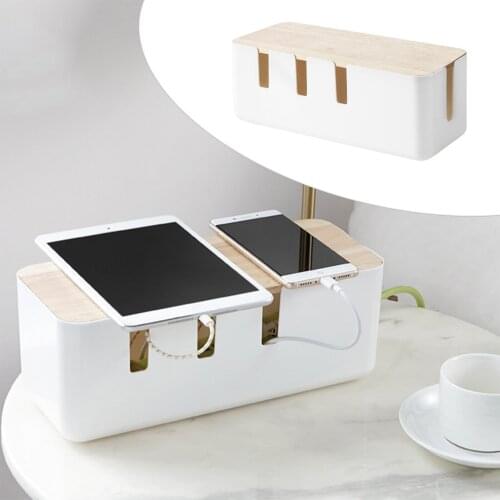 Cable Management Box Desk Cord Organizer Box Cable Box Organizer Cord Box Storage Wires Keeper Holder 12x5x4.6 inch