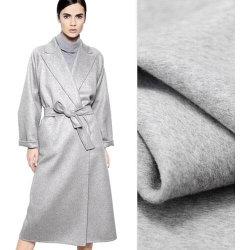 Quality 150CM Wide 830G/M Weight Double Faced Gray Thick Cashmere Wool Autumn and Winter Overcoat Outwear Fabric J014