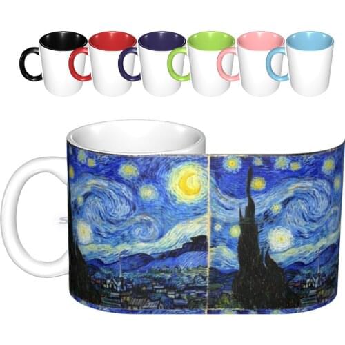 Starry Night Vincent Van Gogh Painting Ceramic Mugs Coffee Cups Milk Tea Night Vincent Van Gogh Painting Cool Starry Night