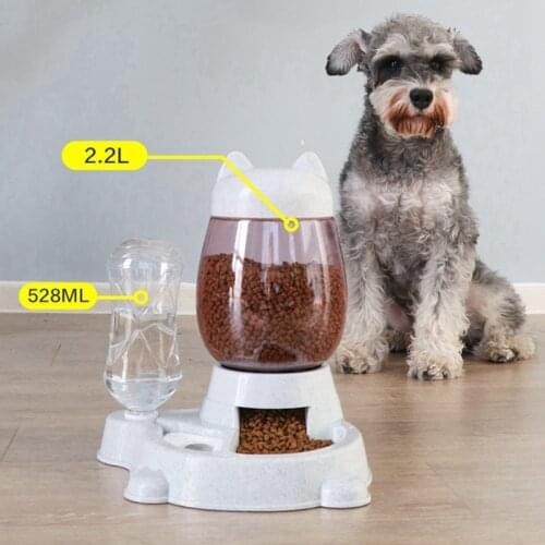 Pet Dog Cat Bowl Fountain Automatic Water Food Feeder Dispenser Container For Cats Dogs Drinking Eating Products Supplies