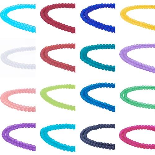 Pandahall 1 Strand 6mm Round Transparent Frosted Glass Bead Strands for Jewelry Making Necklace Findings Hole: 1.3~1.6mm 31.4"