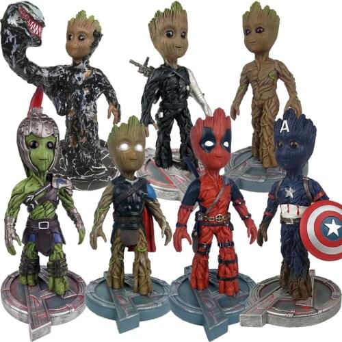 Marvel Guardian Of The Galaxy Tree Man As Avengers Super Hero Deadpool Thor Captain American Wolverine Action Figure Model Toys