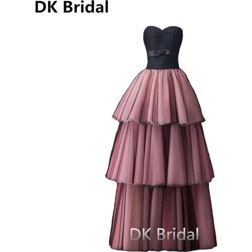 Fashion Tiered Cake Evening Gowns Long Elegant A Line Sweetheart Vestidos De Fiesta Evening Dress Princess 2020 Women Formal