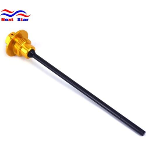 Motorcycle Gold Aluminum Oil Dipstick Gauge Plugs For SUZUKI DRZ400R DRZ400S DRZ400SM 2000 2001 2002 2003 2004 2005 2006-2019
