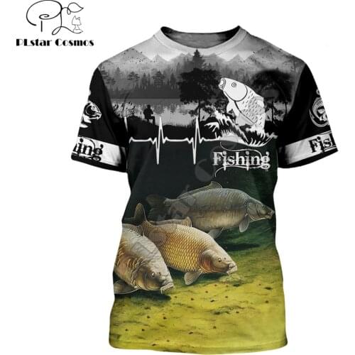 Recreational Fishing carp 3D All Over Print men t shirt Harajuku Fashion Short sleeve shirt summer street Unisex tshirt LY-003