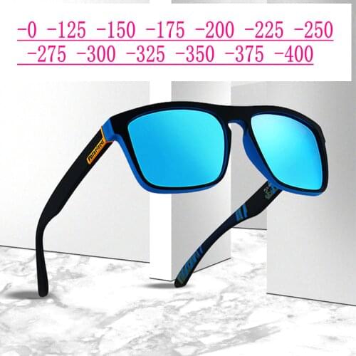 Men Myopia Sunglasses with Diopter Polarized Prescription Glasses Retro Anti-glare Driving Sun Glasses UV400 Square Blue Red NX