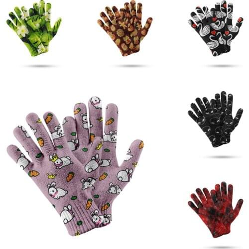 Winter Ladies Purple Stretch Knitted Mitten Touch Screen Warm And Breathable Mens Riding Glove Snow Sports Snowboard Gloves