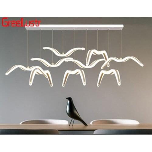 Seagull Pendant Lights Acrylic Nordic Led Ceiling Lamps Art Design Hanging Light Fixture Dining Room Home Decor Chandelier Lamp