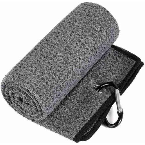 Golf Towel Microfiber Fabric Waffle Pattern Carabiner Resistant Clip Accessories