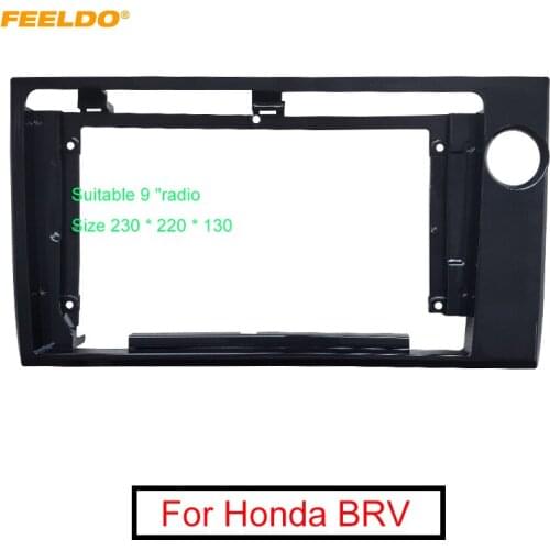 FEELDO Car Audio 2Din 9" Big Screen DVD Fascia Frame Adapter For Honda BRV (RHD) Dash Installation Panel Frame Kit