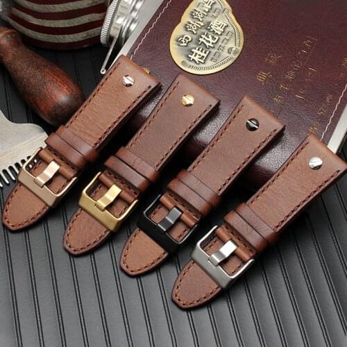 Genuine leather bracelet 26mm 28mm watchband watch strap 24mm DZ7193 DZ7311 DZ7312 DZ7313 DZ7214 watch band