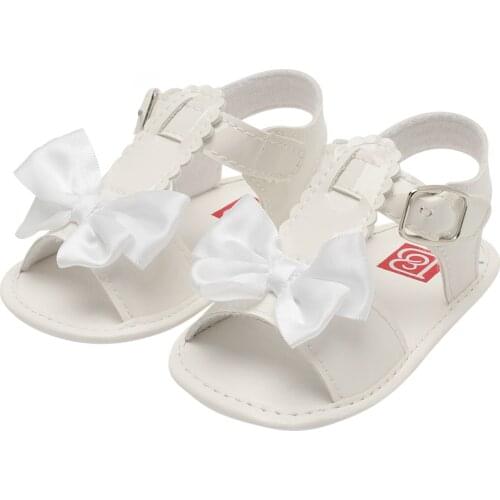 Summer Baby Girls Bow Sandals Soft Sole Non-Slip Open Toe Flat Shoes Infant First Walkers Princess Shoes