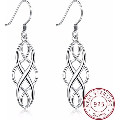 Lekani Minimalist 925 Sterling Sterling Silver Twisted Knot Drop Earrings Bijoux Jewelry Mini Cute Simple Earrings For Womens