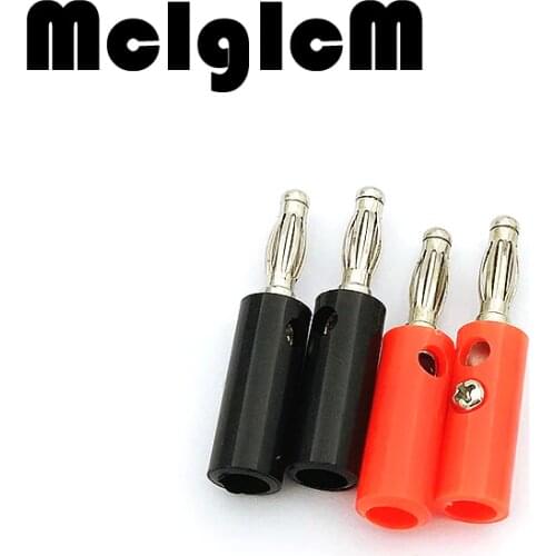 10pcs/lot 4mm Banana Plug Connector Jack Screw-type Banana Head Colors Black and Red Adapter