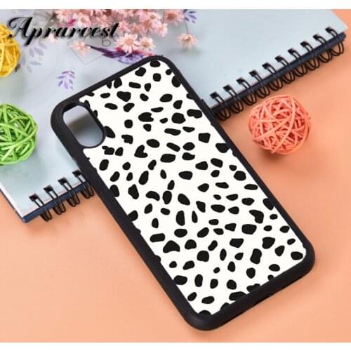 Aprarvest Speckled dalmation print Silicone Rubber Phone Case Cover For iPhone 6 6S 7 8 PLUS X XS XR 11 12 MINI PRO MAX
