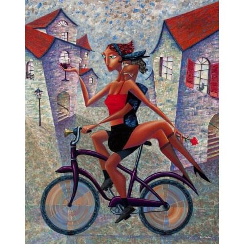 Modern art abstract Bike Life oil painting for home decor High quality hand painted