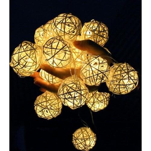 Diameter 3cm 5cm LED Sepak Takraw Led String Light Fairy Lights Holiday Party Room Decoration Garland Navidad Christmas Lights