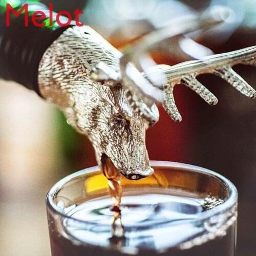High-End Luxury Zinc Alloy Deer Head Pour Spouts Wine Container Modern Wine Pouring Device Wine Guide Wine Bottle Stopper