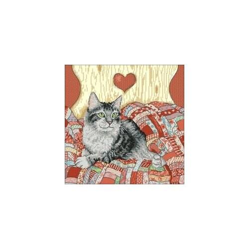 YIXIAO Counted Cross Stitch Kit Cross stitch RS cotton with cross stitch The cat on the perianth of anchor apc955