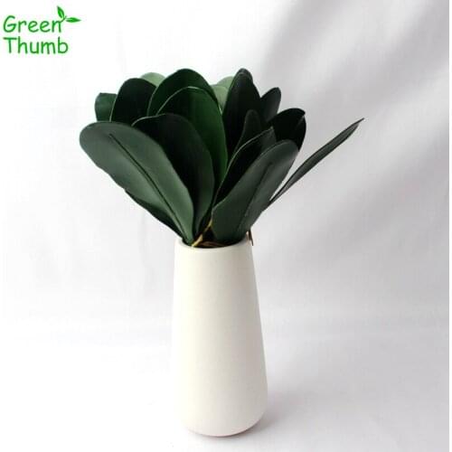 1pc 27.5cm Artificial Phalaenopsis Leaves Home Store Green Plant Decoration Green Thumb High Quality DIY Artificial Plants
