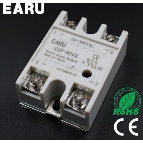 1pcs Solid State Relay Module SSR-80VA 80A 500K ohm TO 24-380V AC SSR 80VA SSR-80 VA Resistance Regulator