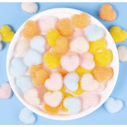 10Pcs Crystal Drill Surface Loving Heart Flatback Planar Resin DIY Craft Supplies Decor Material Kids Hair Accessories Arts