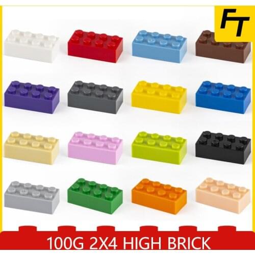 100g Small Particle 3001 High Brick 2x4 Building Blocks Parts DIY Block Compatible with Creative Gift Blocks Castle Toys