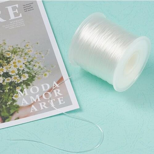 300m/roll 0.5mm White Elastic Fibre Wire Rope Line Cord Beading String for Jewelry Making DIY Bracelet Necklace