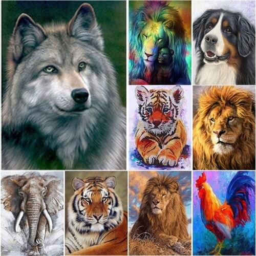 New 5D DIY Diamond Painting Tiger Animal Diamond Embroidery Scenery Cross Stitch Full Square Round Drill Mosaic Home Decor Gift