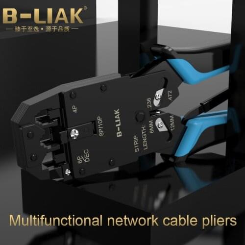 B-LIAK Multi-Function Cable Clamp 10P10C/8P/6P/4P RJ48/RJ45/RJ12 Crystal Head Cable Clamp 10 Core Crimping Pliers Crimping Tool