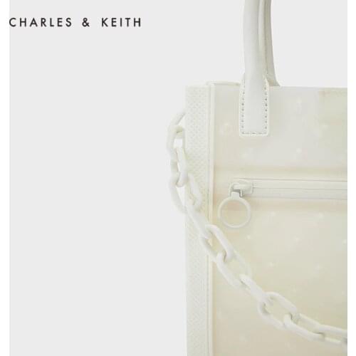 CHARLES＆KEITH New Arrival for Summer 2021 CK2-30781471 Ladies Chain Jelly Single Shoulder Tote Bag