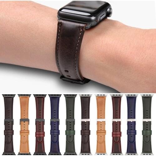 Black Buckle for Apple Watch Leather Strap Apple Watch Crazy Horse Leather for Apple 4 Generation Universal Strap