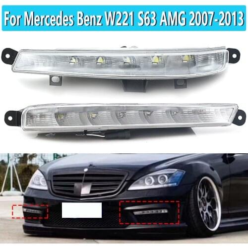 DRL Daytime Running Lights For Mercedes Benz W221 S63 AMG 2007-2013 LED Fog Lamps Lights 2218201356 2218201456