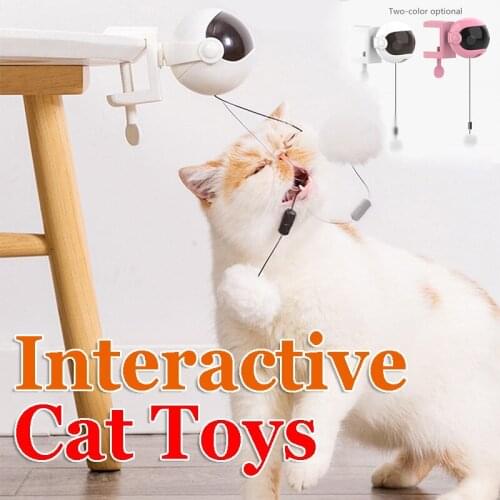 Pet Products Cat Toys Interactive Automatic Lifting Feather Kitten Toys Smart Control Toy Ball Most Accompany for Pets