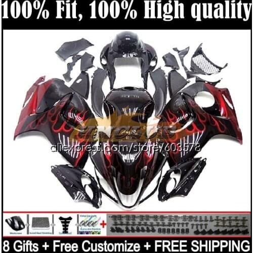 Injection For SUZUKI Hayabusa GSX-R1300 08 09 10 11 12 13 21CL.56 GSXR1300 CC 2014 2015 2016 2017 2018 2019 Fairing Red flames