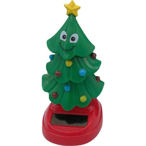 Innovative Solar Head Shaking Tree Electric Swing Christmas Tree Car Ornament Toys For Car Dashboard Decor Accessories
