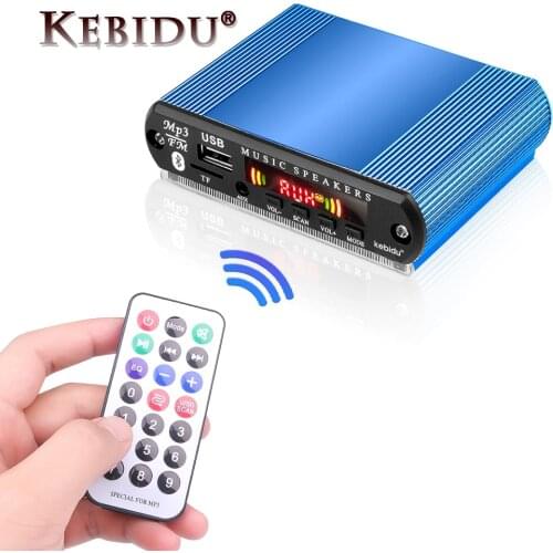 Kebidu 12V Handsfree Bluetooth Car Radio Stereo Mp3 Player Decoder Board Support FM TF card AUX Recording With MIC Car Speaker