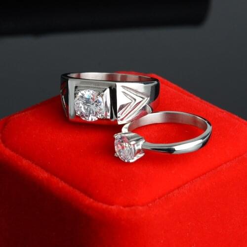 Promise Ring set Oval cut 5A Zircon Stone 316L Stainless Steel Engagement Wedding Band Rings for women Finger Jewelry