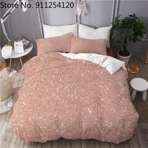2/3 Piece Marble Texture Bedding Set Rose Gold Glitter Abstract Duvet Cover geometric Bed Cover Skull Luxury Bedroom Decor Set