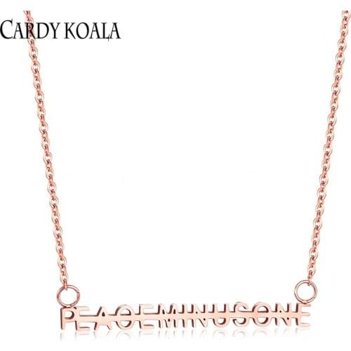 Korean version of titanium steel net red personality English letter design sense ins pendant necklace popular rose gold jewelry