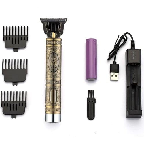 T Bald Head Hair Clipper Mower Rechargeable Trimmer Barber Shaving Machine Vintage Cordless Haircut Men Cutter Shaver