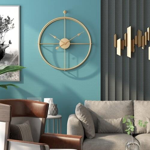 Giant Luxury Wall Clock Nordic Metal Iron Wall Clock Battery Operated Golden 3D Large Clocks for Living Room Decoration relojes