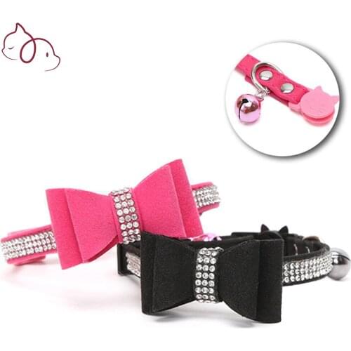 Cute Bow Collar for Cats Necklace Bowknot Quick Release Cat Collar Breakaway Necklace for Kitten Puppy Cat Harness Accessories