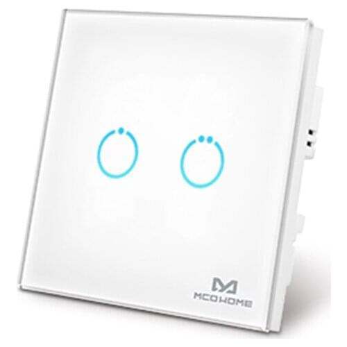 Z-Wave 700 series module MCO Home Touch Panel Non-Neutral Power Switch 2 gang two relay ON/OFF switch MH-S312-L