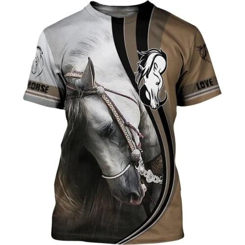CLOOCL Love Horse Series T-shirts Popular Animal 3D Print Men Clothing Men Tshirts Casual Tops Women Harajuku Tees S-7XL