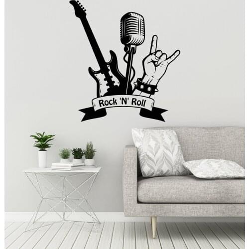 Music wall stickers rock n roll vinyl wall decals musician stickers murals home living room bedroom fashion decoration YY25